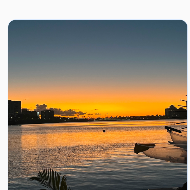 Sunset by the water