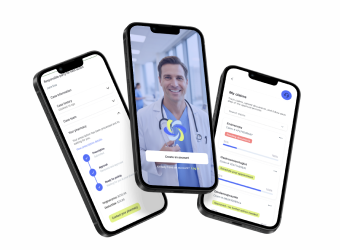 Health insurance mobile app screens