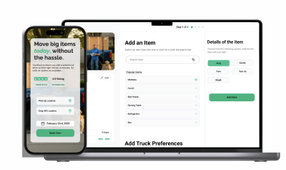 Truckbud mobile and desktop screens
